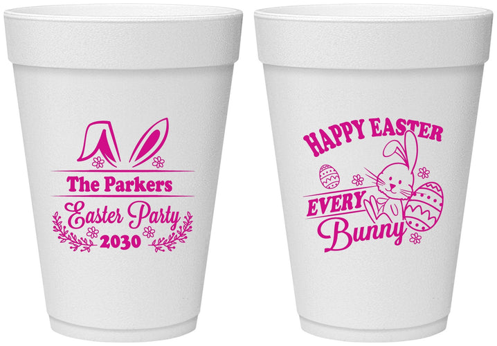 Personalized Easter 16 oz Foam Cups - Bunny Eggs | 210019