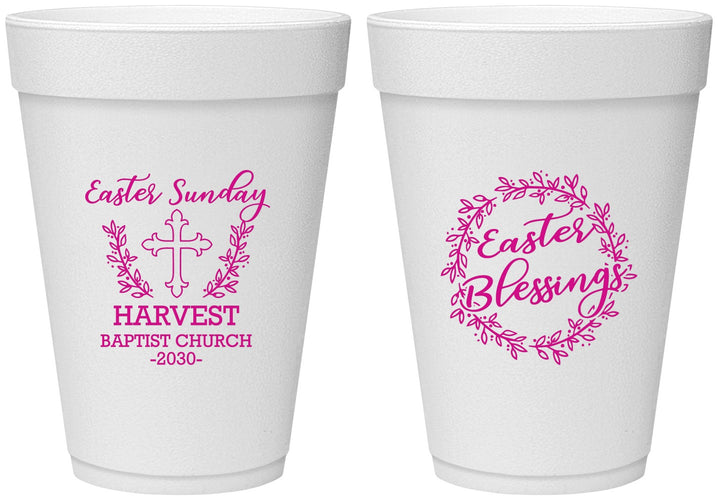 Personalized Easter 16 oz Foam Cups - Easter Sunday Church | 210023