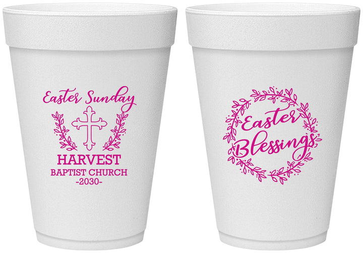 Personalized Easter 16 oz Foam Cups - Easter Sunday Church | 210023
