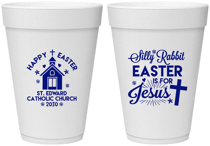 Personalized Easter 16 oz Foam Cups - Silly Rabbit | 210025