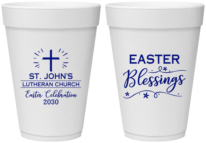 Personalized Easter 16 oz Foam Cups - Easter Blessings Church | 210029