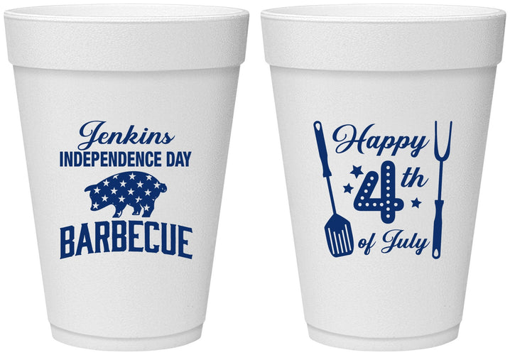 Personalized 4th Of July 16 oz Foam Cups - Barbecue Bbq | 220001