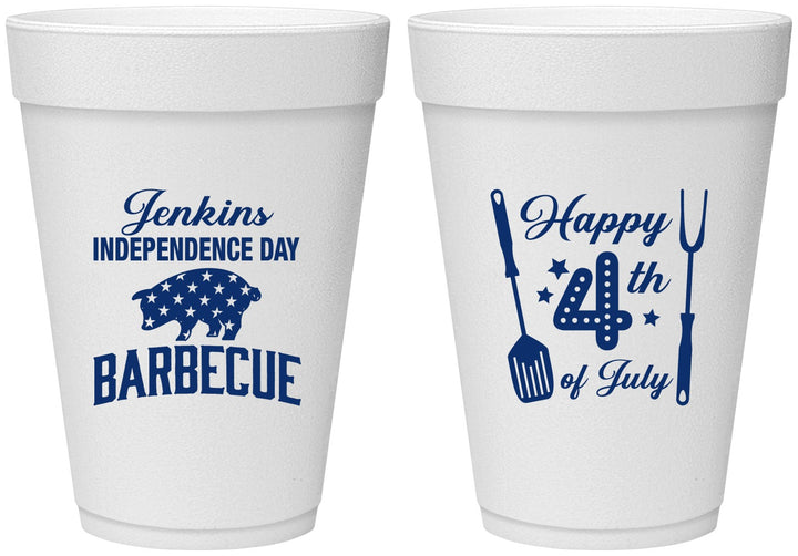 Personalized 4th Of July 16 oz Foam Cups - Barbecue Bbq | 220001