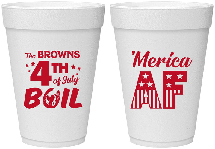 Personalized 4th Of July 16 oz Foam Cups - Merica Af | 220014