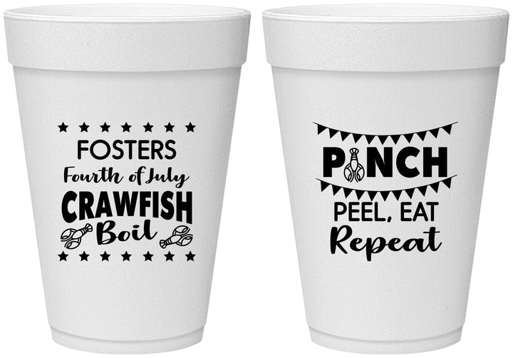 Personalized 4th Of July 16 oz Foam Cups - Crawfish Boil | 220016