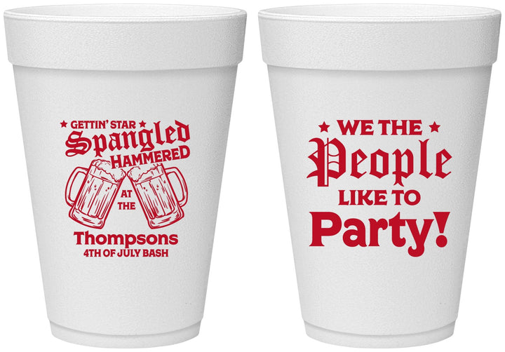 Personalized 4th Of July 16 oz Foam Cups - We The People | 220030