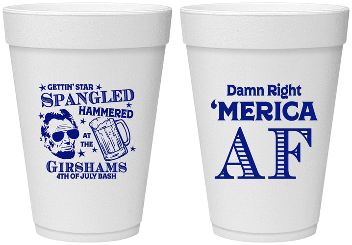 Personalized 4th Of July 16 oz Foam Cups - Merica Af | 220031