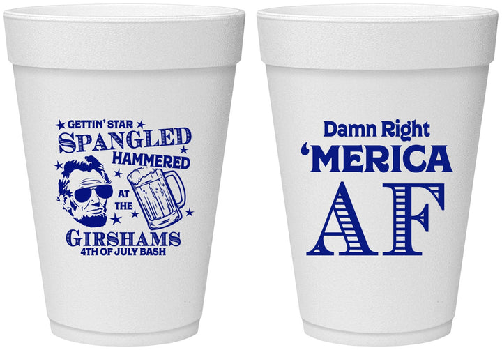 Personalized 4th Of July 16 oz Foam Cups - Merica Af | 220031