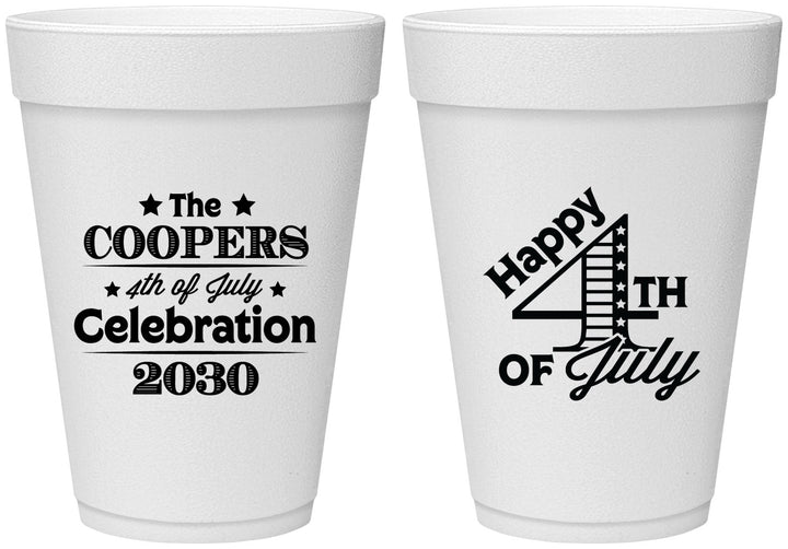 Personalized 4th Of July 16 oz Foam Cups - Independence Day | 220040