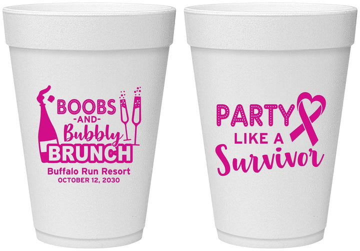 Personalized Awareness 16 oz Foam Cups - Party Like A Survivor | 230006