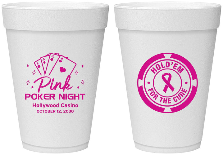 Personalized Awareness 16 oz Foam Cups - Poker Casino | 230013