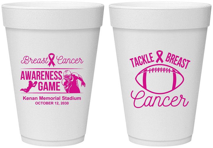 Personalized Awareness 16 oz Foam Cups - Football Tackle | 230019