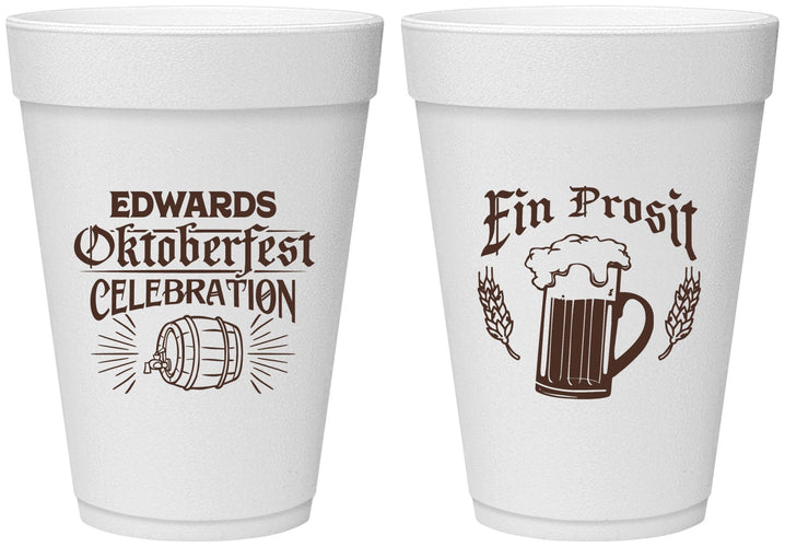 Personalized Oktoberfest 16 oz Foam Cups - Ein Prosit | 240002