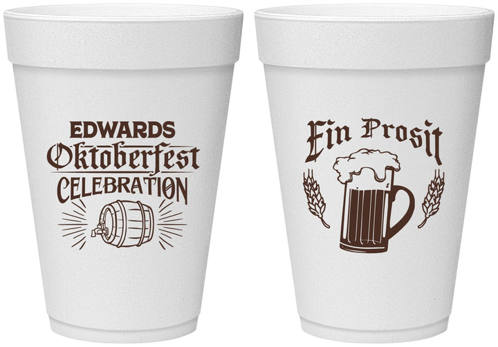 Personalized Oktoberfest 16 oz Foam Cups - Ein Prosit | 240002