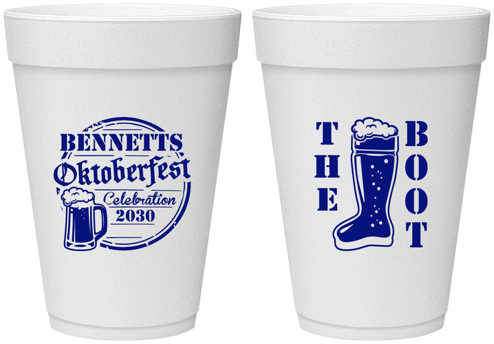 Personalized Oktoberfest 16 oz Foam Cups - Boot | 240004