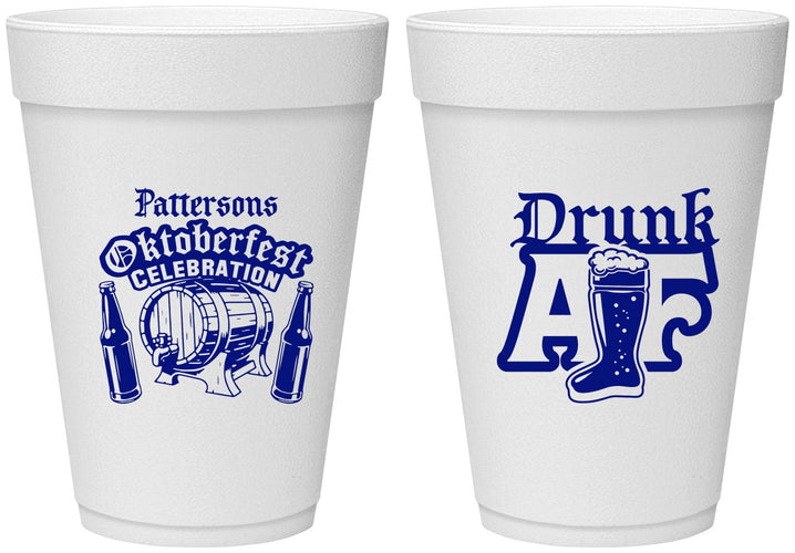 Personalized Oktoberfest 16 oz Foam Cups - Drunk Af | 240016