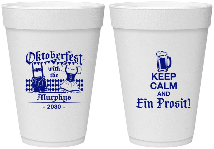 Personalized Oktoberfest 16 oz Foam Cups - Ein Prosit | 240019