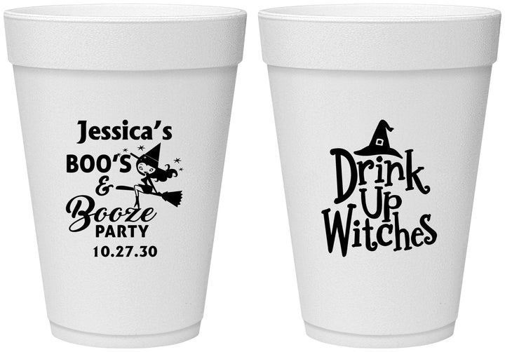 Personalized Halloween 16 oz Foam Cups - Drink Up Witches | 250001