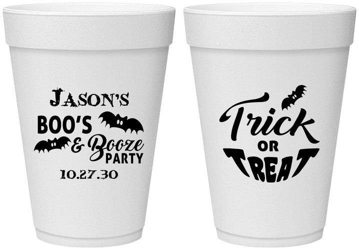 Personalized Halloween 16 oz Foam Cups - Trick Or Treat | 250002
