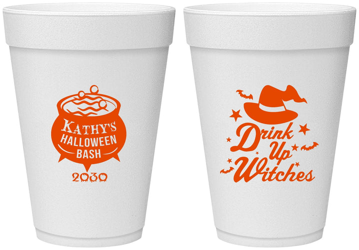 Personalized Halloween 16 oz Foam Cups - Drink Up Witches | 250004
