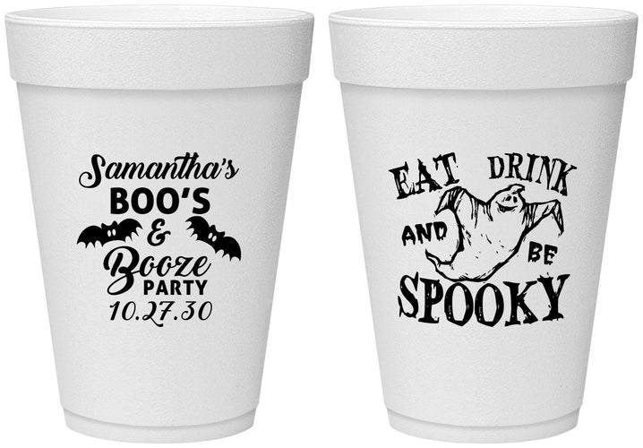 Personalized Halloween 16 oz Foam Cups - Ghost Spooky Boo | 250007