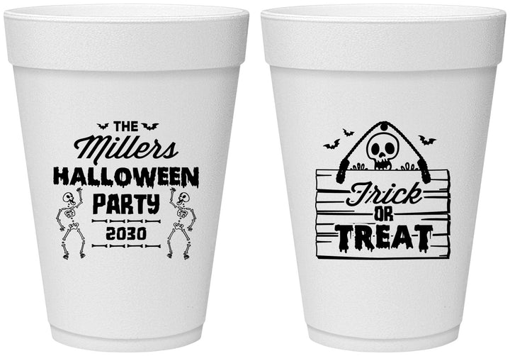 Personalized Halloween 16 oz Foam Cups - Trick Or Treat | 250010