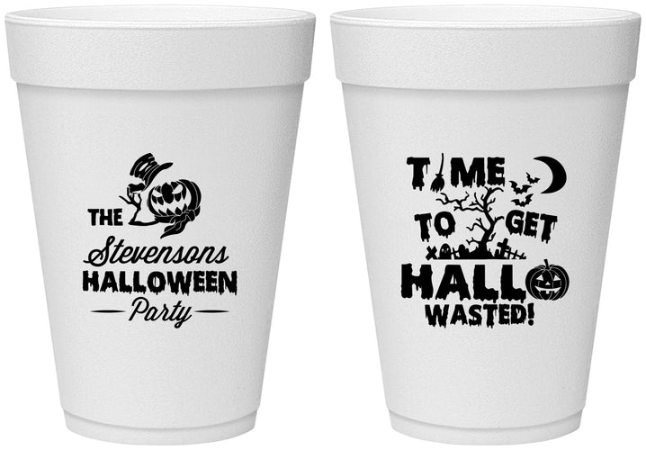 Personalized Halloween 16 oz Foam Cups - Hallowasted Pumpkin | 250013