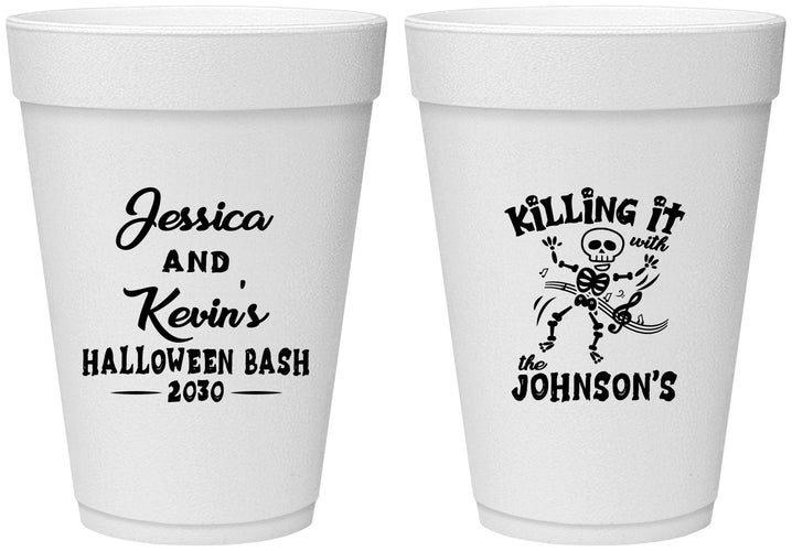 Personalized Halloween 16 oz Foam Cups - Skeleton | 250017