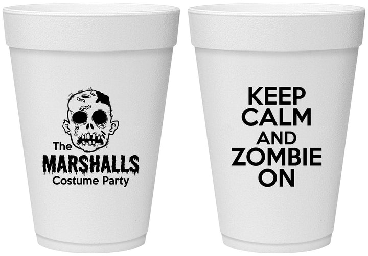 Personalized Halloween 16 oz Foam Cups - Zombie | 250018