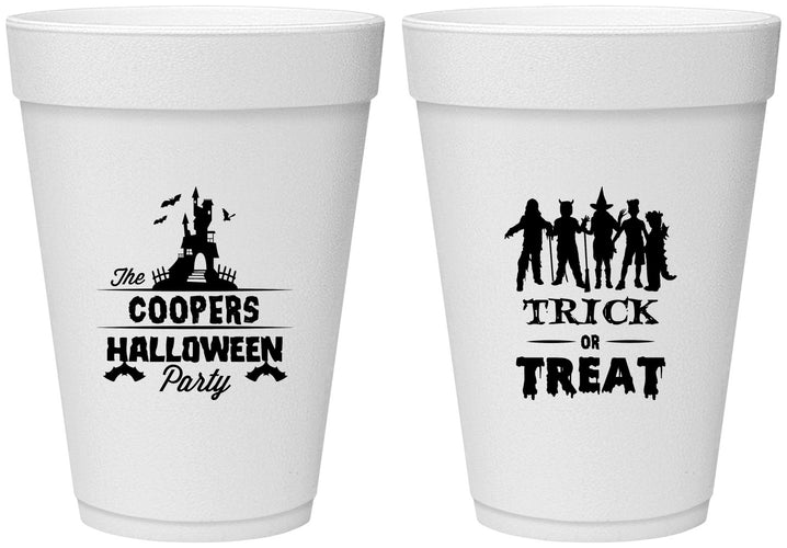 Personalized Halloween 16 oz Foam Cups - Trick Or Treat | 250019