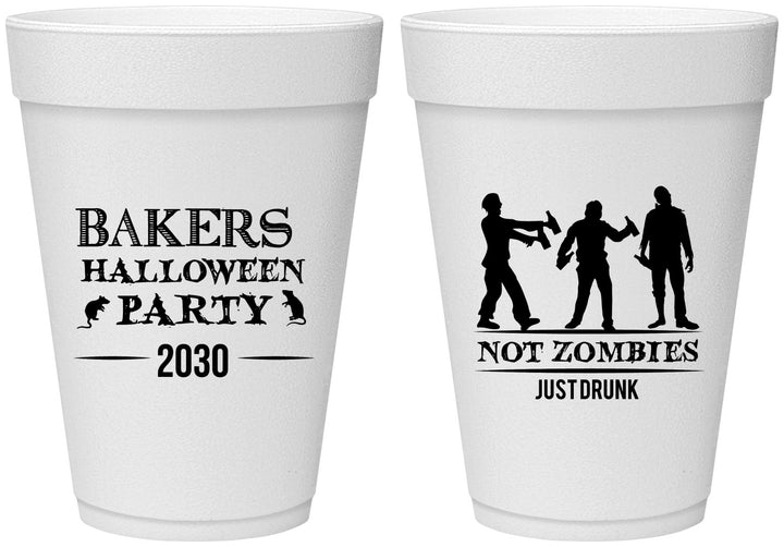Personalized Halloween 16 oz Foam Cups - Zombies | 250023