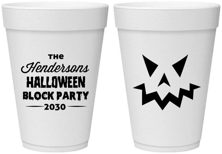 Personalized Halloween 16 oz Foam Cups - Pumpkin | 250034