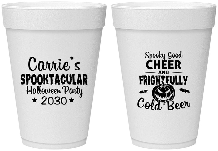 Personalized Halloween 16 oz Foam Cups - Pumpkin | 250035