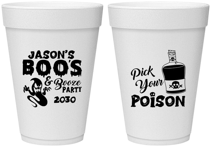 Personalized Halloween 16 oz Foam Cups - Ghost Boo | 250042