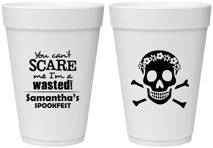 Personalized Halloween 16 oz Foam Cups - Sugar Skull | 250050