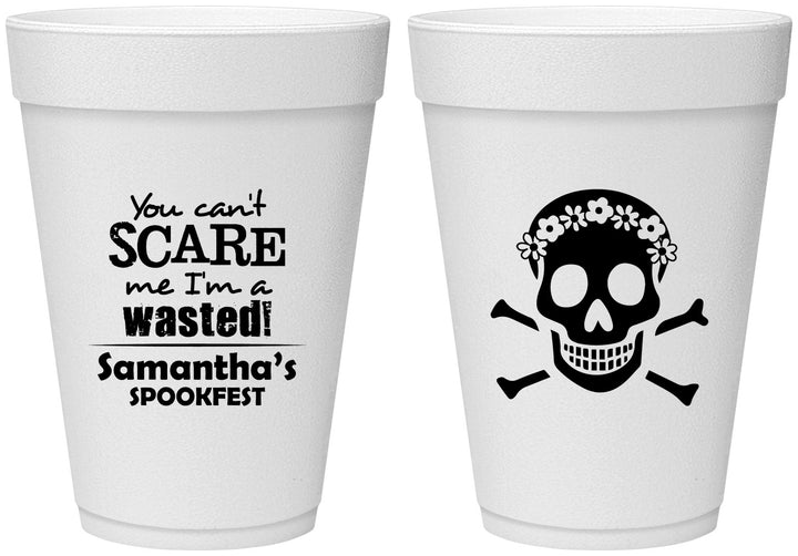Personalized Halloween 16 oz Foam Cups - Sugar Skull | 250050