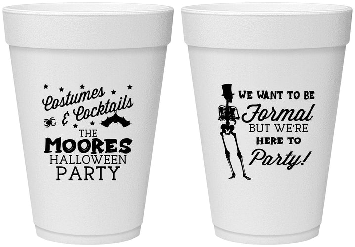 Personalized Halloween 16 oz Foam Cups - Skeleton | 250057