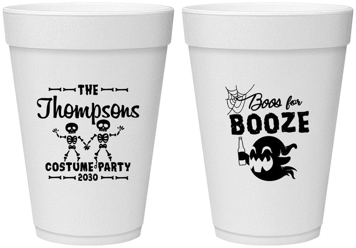 Personalized Halloween 16 oz Foam Cups - Boos And Booze | 250058
