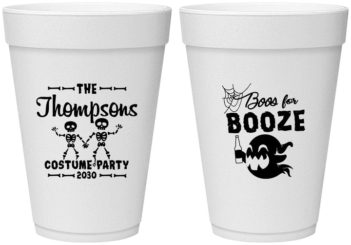 Personalized Halloween 16 oz Foam Cups - Boos And Booze | 250058
