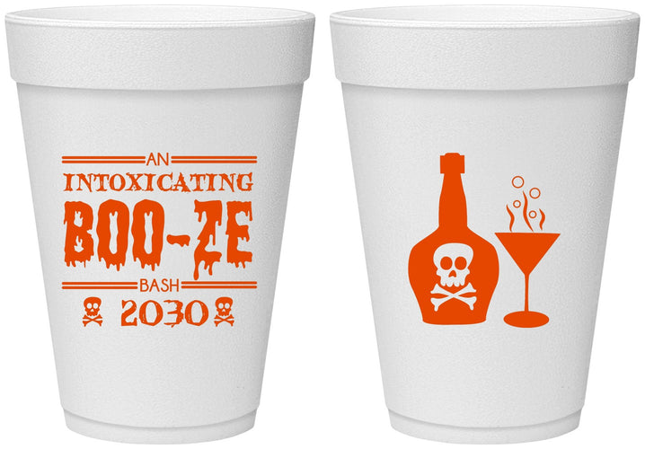 Personalized Halloween 16 oz Foam Cups - Booze Wine | 250060