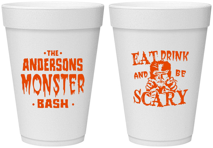 Personalized Halloween 16 oz Foam Cups - Werewolf Monster | 250064