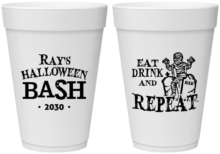 Personalized Halloween 16 oz Foam Cups - Mummy | 250066