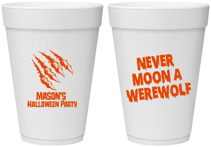 Personalized Halloween 16 oz Foam Cups - Werewolf | 250068