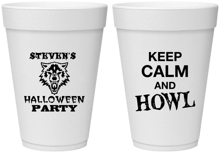 Personalized Halloween 16 oz Foam Cups - Howl | 250069