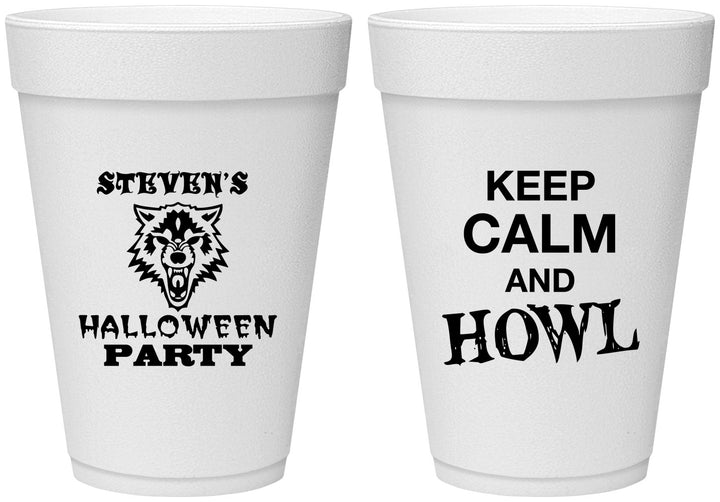 Personalized Halloween 16 oz Foam Cups - Howl | 250069