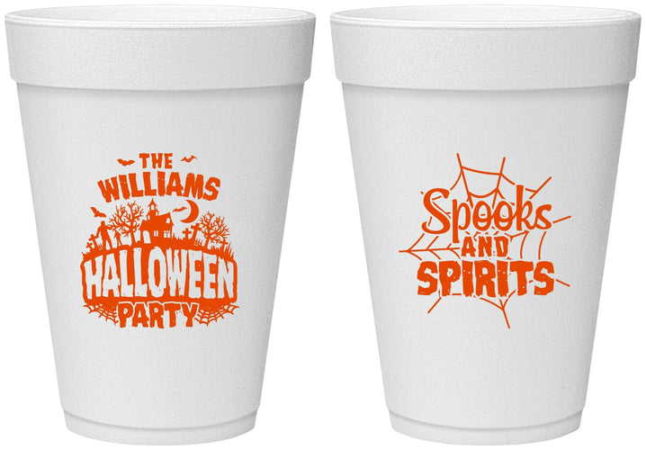 Personalized Halloween 16 oz Foam Cups - Spooks Spirits | 250072