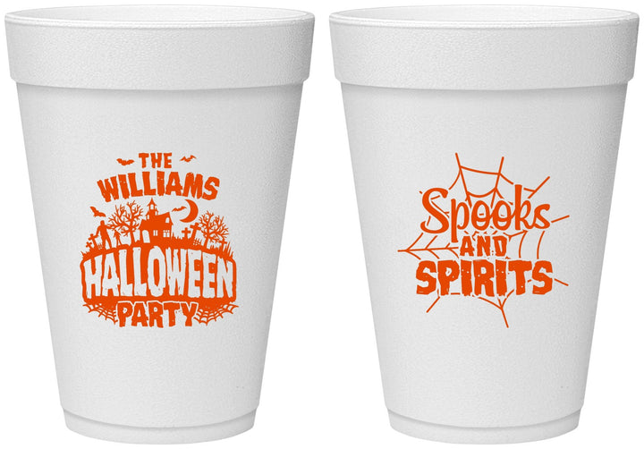 Personalized Halloween 16 oz Foam Cups - Spooks Spirits | 250072