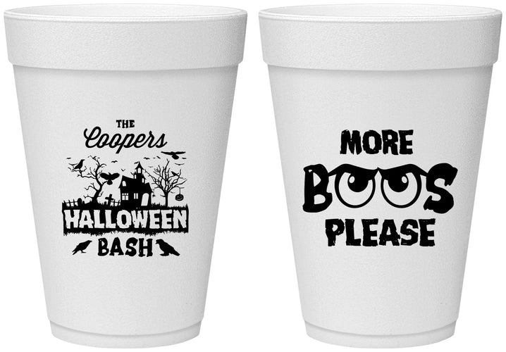 Personalized Halloween 16 oz Foam Cups - Haunted House | 250075