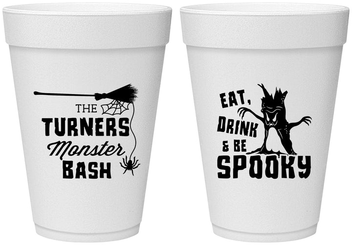 Personalized Halloween 16 oz Foam Cups - Eat Drink Be Spooky | 250077