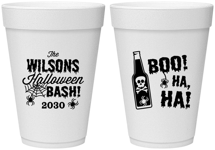 Personalized Halloween 16 oz Foam Cups - Boo Skeleton | 250078